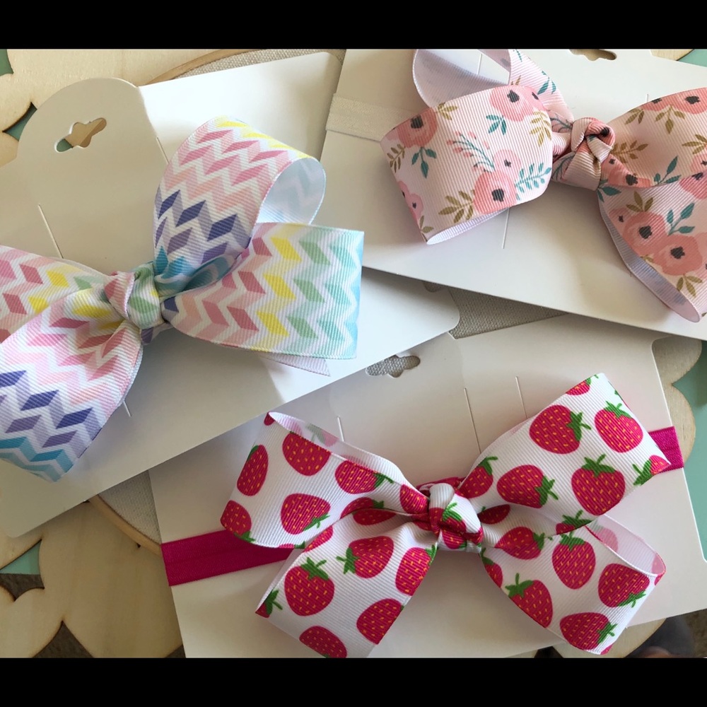 Set of 3 NWT Infant Bow Headbands